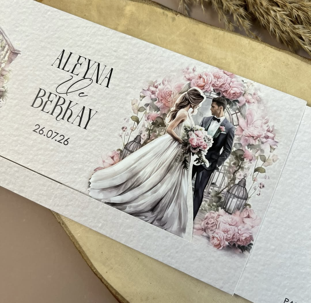 50x Faire-part de Mariage animé Mariée bouquet de fleurs 2 – Image 3