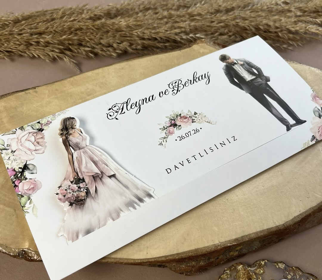 Faire-part de Mariage animé Mariée avec bouquet de fleurs (x50) – Image 3