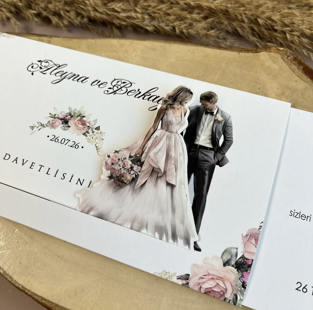 Faire-part de Mariage animé Mariée avec bouquet de fleurs (x50) – Image 4