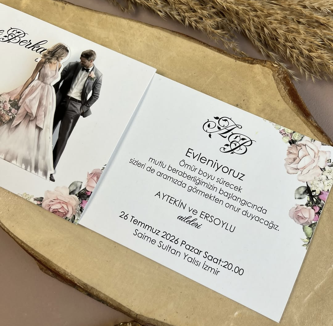 Faire-part de Mariage animé Mariée avec bouquet de fleurs (x50) – Image 2