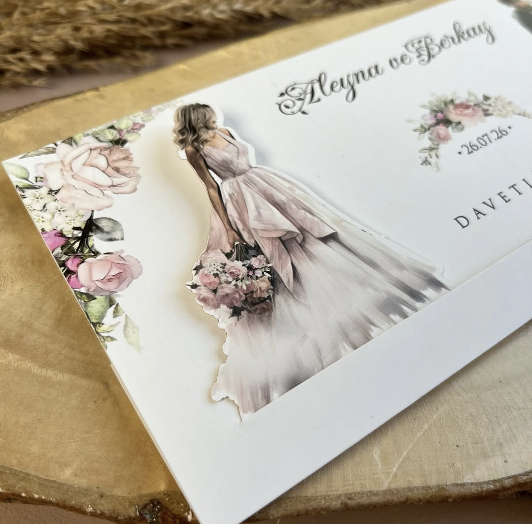 Faire-part de Mariage animé Mariée avec bouquet de fleurs (x50) – Image 5