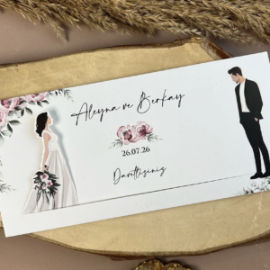 50x Faire-part de Mariage animé Mariée brune modèle 2