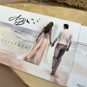 50x Faire-part de Mariage animé modèle Mariée brune modèle 1