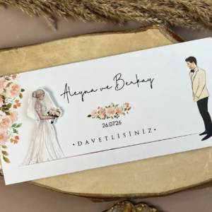 Faire-part de Mariage animé modèle Voile blanc (x50)